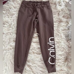Calvin Klein Performance Logo Jogger Sweatpants Brown Size S